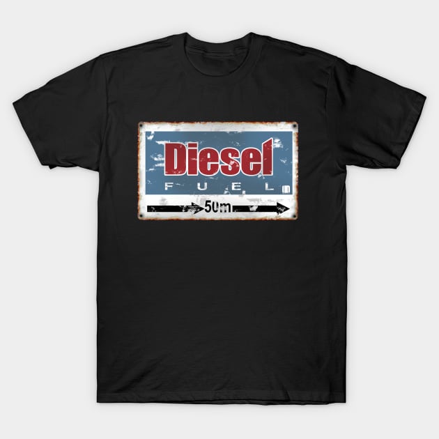 Vintage Fuel Road Sign T-Shirt by Urbanvintage